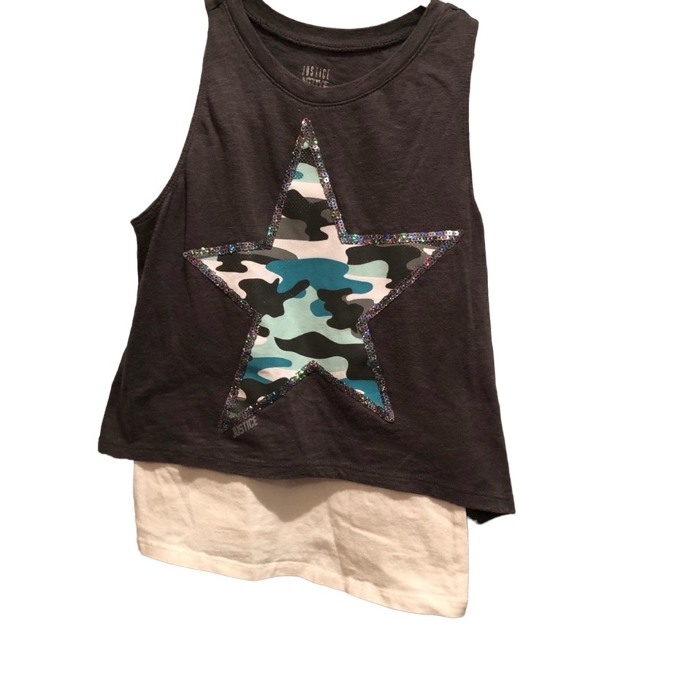 🎉2/$10 Justice size 10 blue star active tank top
